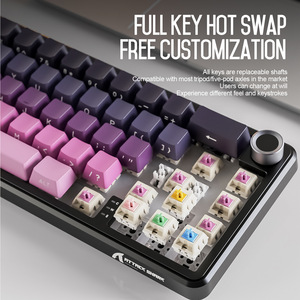 Attack Shark X66 Teclado mecánico para juegos Gamer Teclado mecánico personalizado programable Rgb de tres modos