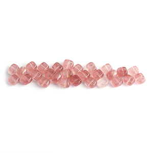 High Quality Natural Strawberry Quartz Stone Customized Wholesale Loose Gemstones Square Shape <strong>pink</strong> Crystal Rose Quartz Gems