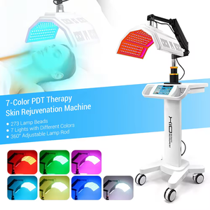 มืออาชีพ 360 ปรับ LED การบําบัดด้วยแสงใบหน้าเครื่อง PDT 7 สี LED Pdt ไฟสีแดงต่อต้านริ้วรอย