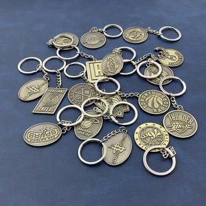 Metal anahtarlık Nba basketbol Fan hediye Mini basketbol takımı sembol anahtarlık roket savaşçı Laker koleksiyon sırt çantası kolye - Product Image 2