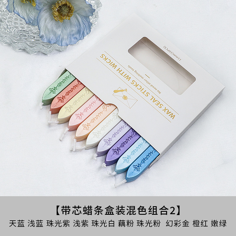 letter pattern wax strips with core-boxed mixed-color set 2