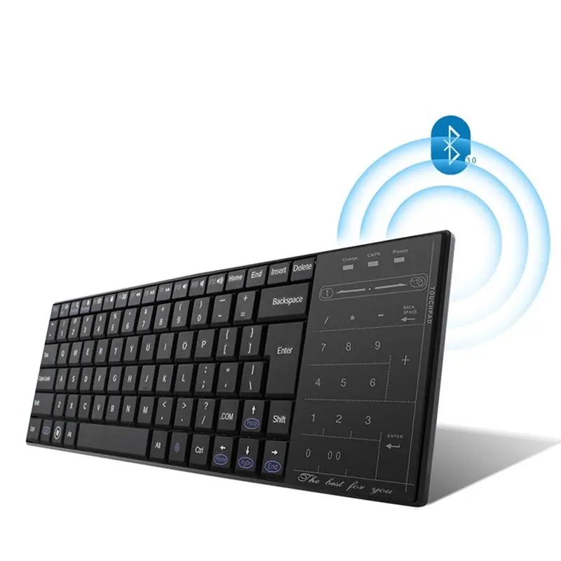 83 teclas con panel táctil Equipo móvil Oficina Multidispositivo Enlace Teclado inalámbrico Bluetooth portátil