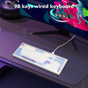 Nuova tastiera da gioco a LED 98 tasti di fabbrica con tastierino numerico indipendente per ufficio e giocatori - Product Image 3