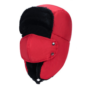 2024年帽子男性トルーパーロシア冬マスクLei Feng Hat Ushanka Bomber潮暖かい帽子屋外サイクリング耳キャップ