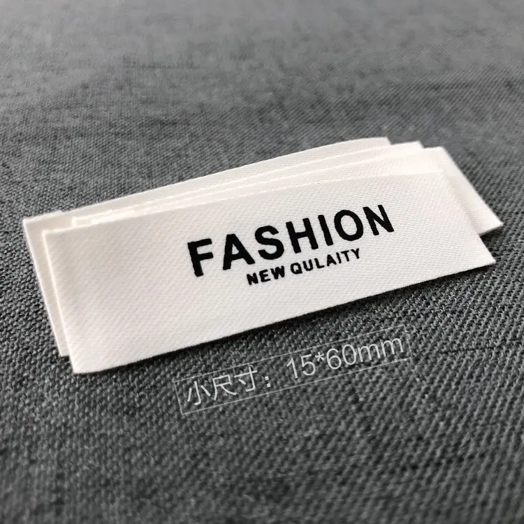 Etiqueta tecido de poliéster e algodão, etiqueta tecido remendo costurar roupas para sacos laváveis etiquetas principais para vestuário