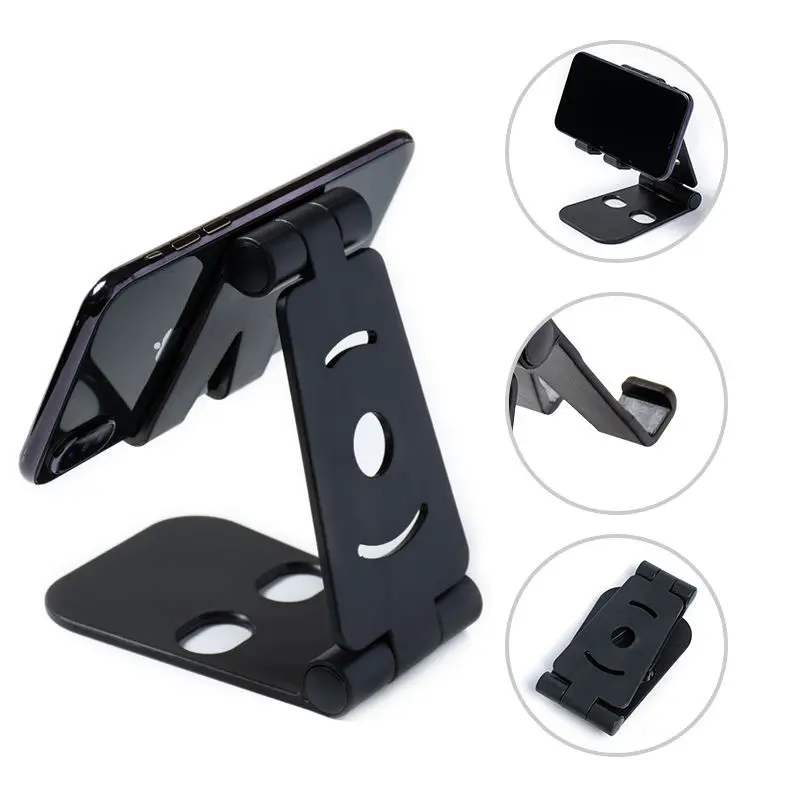 Hot Selling Abs Materiaal Dual Fold Lazy Phone Tablet Houder Live Broadcast Universele Mobiele Telefoon Stand Draagbare Houder