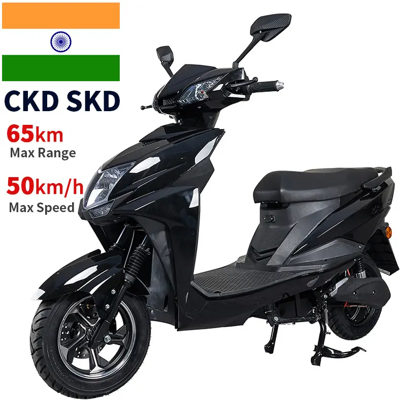 Prix bas CKD SKD 600W/800W 40-50 km/h vitesse 45-65km gamme 2 personnes cyclomoteur électrique scooter pour l'inde