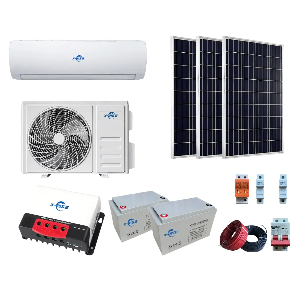 9000Btu Pure DC Split Solar Air Conditioner Comfortable Household Use 100% Solar Refriration System Automatic Adjustment Control