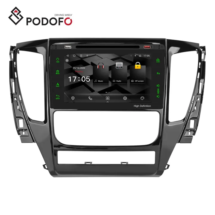 Podofo Car DVD Player 9 Inch Android Car Radio 8 Core 2+32GB CarPlay Android Auto For Mitsubishi PAJERO 2017-2020 GPS DSP RDS