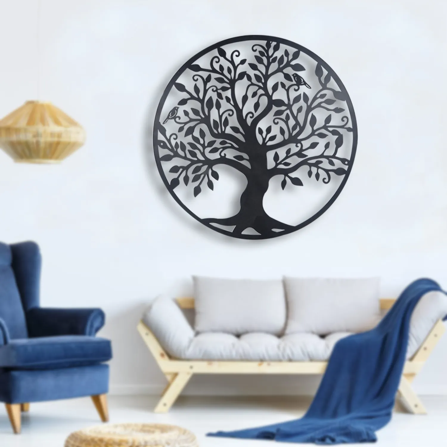 Mode nordique abstraite décoration intérieure salon tenture murale 3D arbre métal mur Art décor à la maison