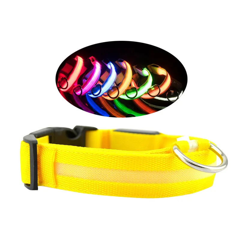 LED light pet collar USB charging night warning anti-loss dog collar glow