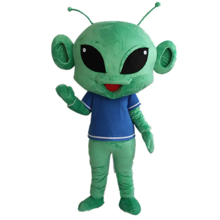 Fantasia de mascote alienígena verde, vestido extravagante, desenhos animados, personagens, propaganda, venda imperdível