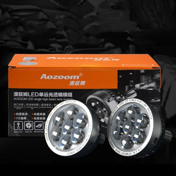 CQL-proyector de luces LED para coche, aoszoom, 3 pulgadas, V1, Faro, lentes de Ojos de demonio, H1, 9005, 9006, haz alto, accesorios de luces