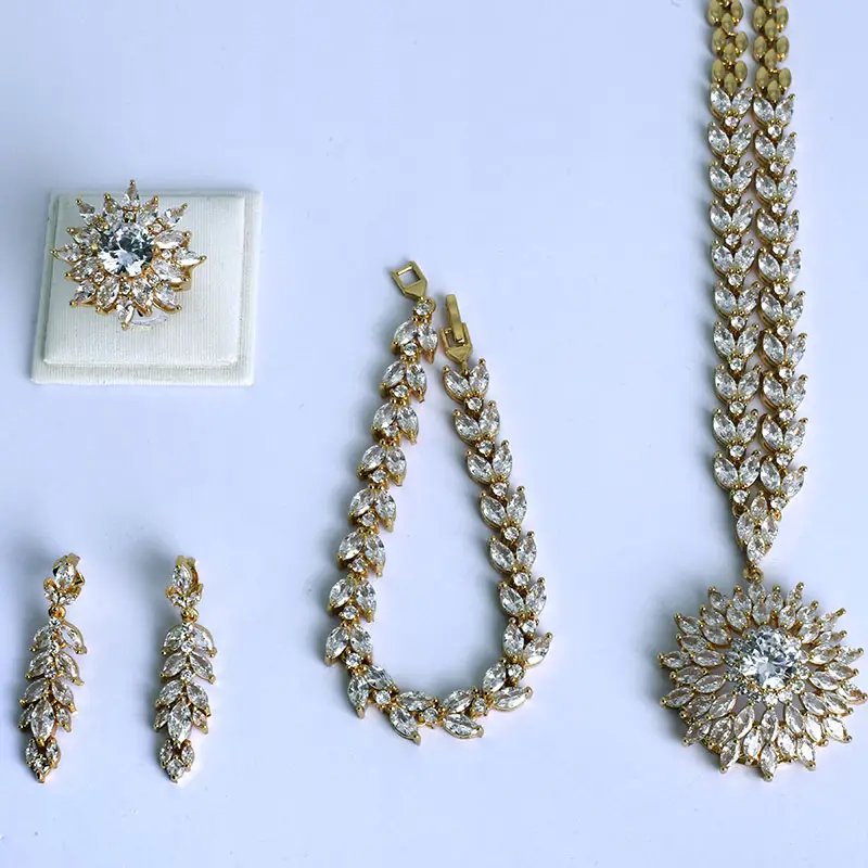 Conjunto de joyería de lujo para mujer, conjunto de joyería hawaiana, conjuntos de joyería de plata, venta al por mayor