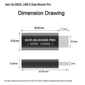 灰色のUSBType-CデータブロッカーUSB-Cジュースジャックアダプターは、iPhoneおよびiPadOEMの急速充電停止データ盗難をサポートしています - Product Image 2