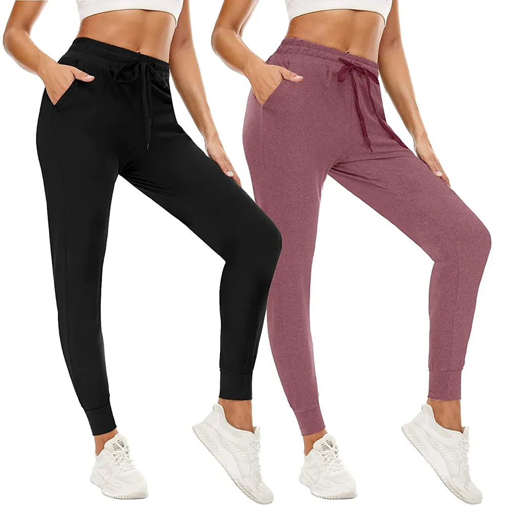 Pantalones de chándal con logotipo personalizado para mujer, ropa de Yoga supercómoda, para entrenamiento, de cintura alta, con bolsillos