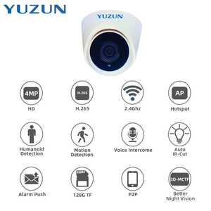 Yuzun กล้องโดม4MP ไร้สาย Wi-Fi IP ไร้สายในร่มกล้องตรวจจับมนุษย์แบบปลั๊กแอนด์เพลย์ขนาดเล็กกล้อง H.265 WiFi ipcamera - Product Image 2