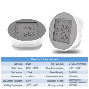 Saikiot Tuya Detector de temperatura y humedad Control remoto Sensor de temperatura y humedad WIFI Sensor de temperatura y humedad inalámbrico - Product Image 4