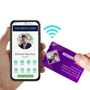 Custom Logo <strong>QR</strong> <strong>Code</strong> 13.56mhz Plastic Scan NFC Google Review Business Card - Product Image 2