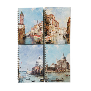 Cuaderno en espiral personalizado con formato A5 de alta calidad, cubierta trasera en blanco de cartón duro con logotipo impreso, cubierta frontal de tela, regalo, tamaño B5 - Product Image 5