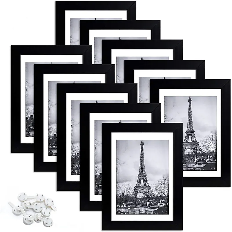 5*7 6*8 8*10 11*14 Klassieke Stijl Zwart Wit Decoratieve Fotolijsten Plastic Vierkante Frames