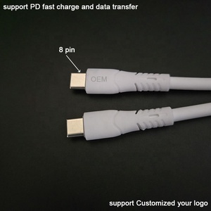 Productos electrónicos a granel Lotes al por mayor Marcas de impresión PD Carga rápida USB Tipo C a cables de 8 pines - Product Image 3