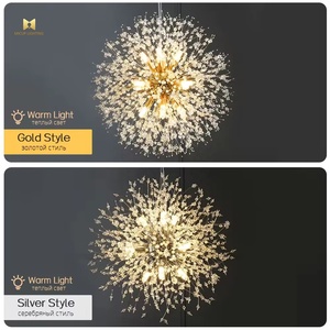 إضاءة حديثة فاخرة ورقة دائرية فرع الثريا الكريستال تتالي قاعة الولائم الفن ديكو نمط داخلي مصباح معلق - Product Image 4