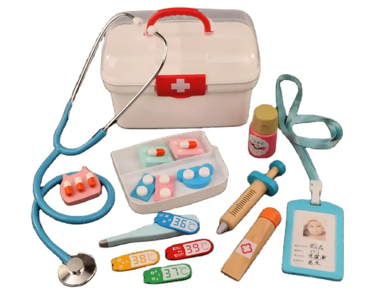 Amazon vendita calda finta gioco di ruolo Kit medico giocattolo dentista per bambini in legno per bambini