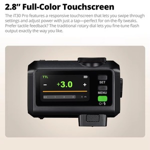Godox IT30Pro 2.8英寸触摸屏2.4G无线相机闪光灯<span class=keywords><strong>TTL</strong></span>自动曝光佳能尼康索尼富士奥林巴斯