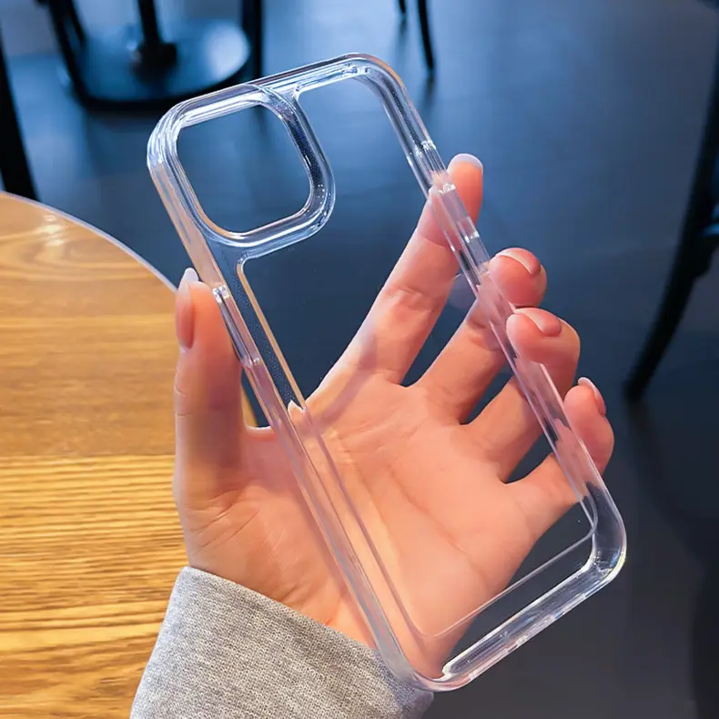 Cubierta de accesorios de celda móvil dura de 1,5mm más vendida para fundas de Apple iPhone X XR 11 12 13 14 15 Pro Max clear space Phone case