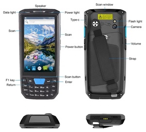ポータブルT80工業用ハンドヘルド2D QRコードAndroid PDA NFC/HF/GPS/ISO 4G/WiFiバーコードレーザースキャナーAndroid 8.1稼働在庫 - Product Image 3