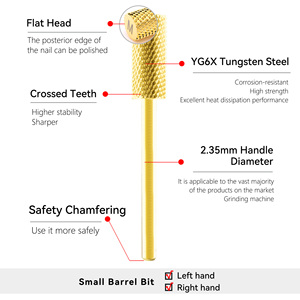 Trung Quốc Công Cụ Làm Móng Tay Nhà Máy Bán Buôn Tungsten Thép Nhỏ Khoan <span class=keywords><strong>Bit</strong></span> Cho Móng Tay Kích Thước M Móng Tay Khoan Bits 20Mm 5.35Mm Nhỏ Thùng <span class=keywords><strong>Bit</strong></span> - Product Image 2