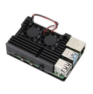 <strong>Raspberry</strong> <strong>Pi</strong> 4/<strong>3</strong> Aluminum <strong>Case</strong> with Dual Cooling Fan Metal Shell Black Enclosure for RPI <strong>Raspberry</strong> <strong>Pi</strong> 4B/3B/3B+ - Product Image 3