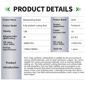 Fluido da taglio completamente sintetico per ACFC 40 centri di lavorazione CNC per tagliare refrigerante e lubrificante per la lavorazione dei metalli dell'olio - Product Image 2