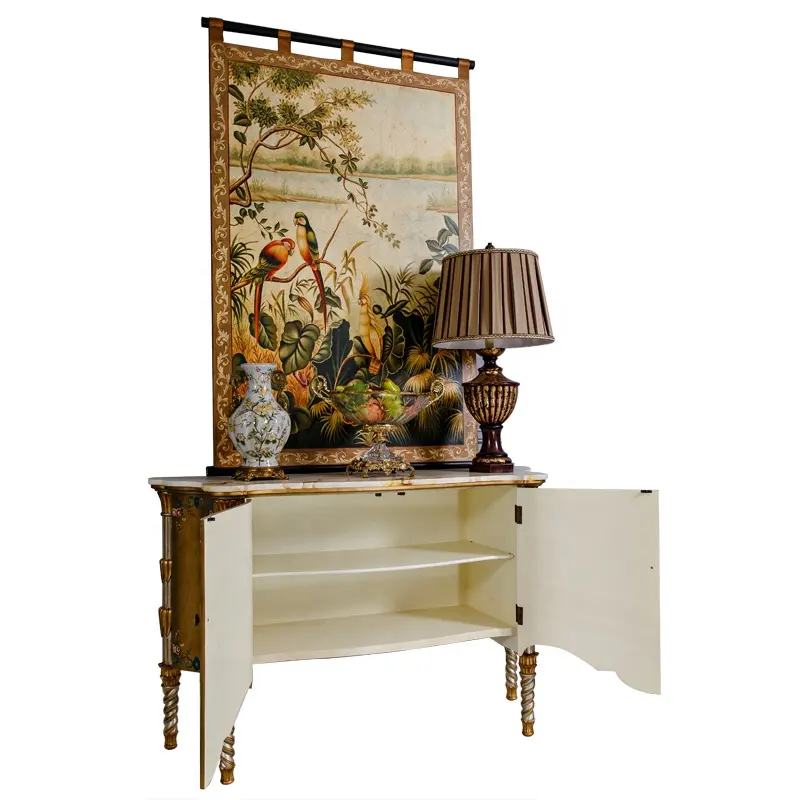 Роскошная желтая Античная окрашенная мебель высокого класса, античный дизайн, комод с выдвижными ящиками, стол для живописи, домашний шкаф для гостиной