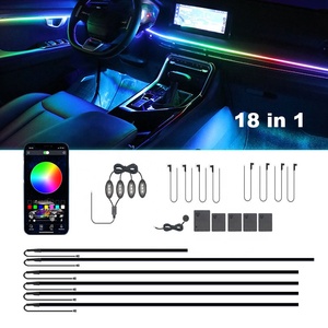Led iç çok renkli RGB akrilik senfoni ortam Fiber optik ışık ortam ışığı 18 in 1 led araba ortam ışığı kiti - Product Image 1