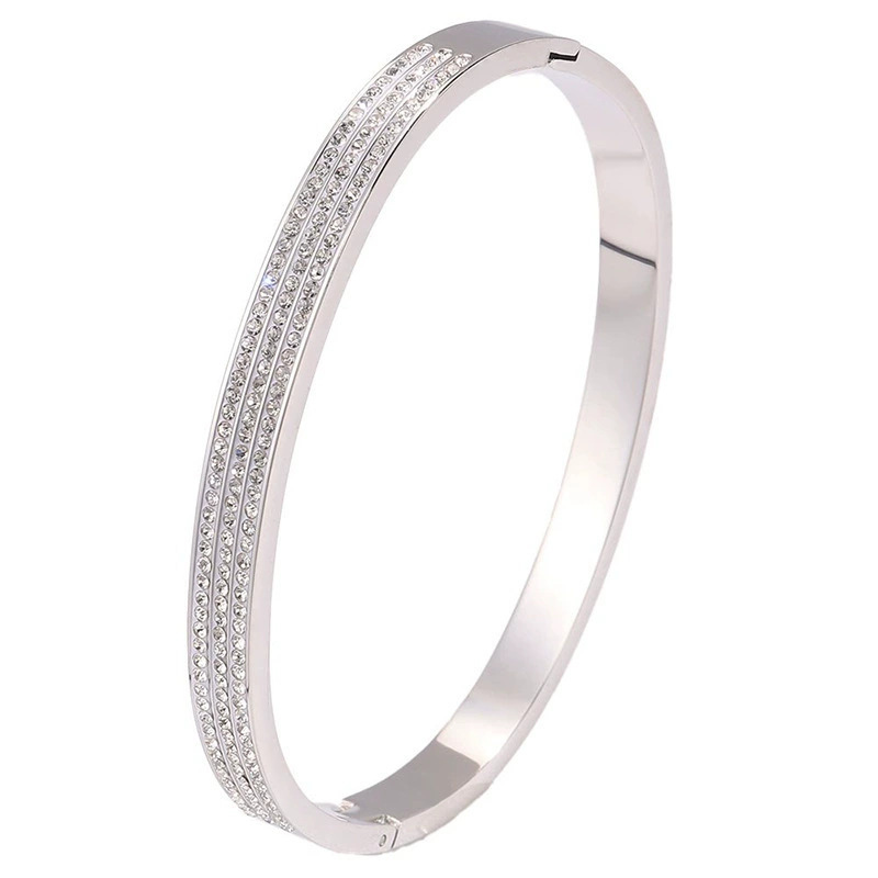 Bracelet en argent 333 à trois rangs de diamants