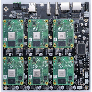 DeskPi Super6C lampone Pi CM4/CM5 Cluster Mini-ITX Board 6 RPI CM4/CM5 supportato con Kit guscio in metallo - Product Image 4