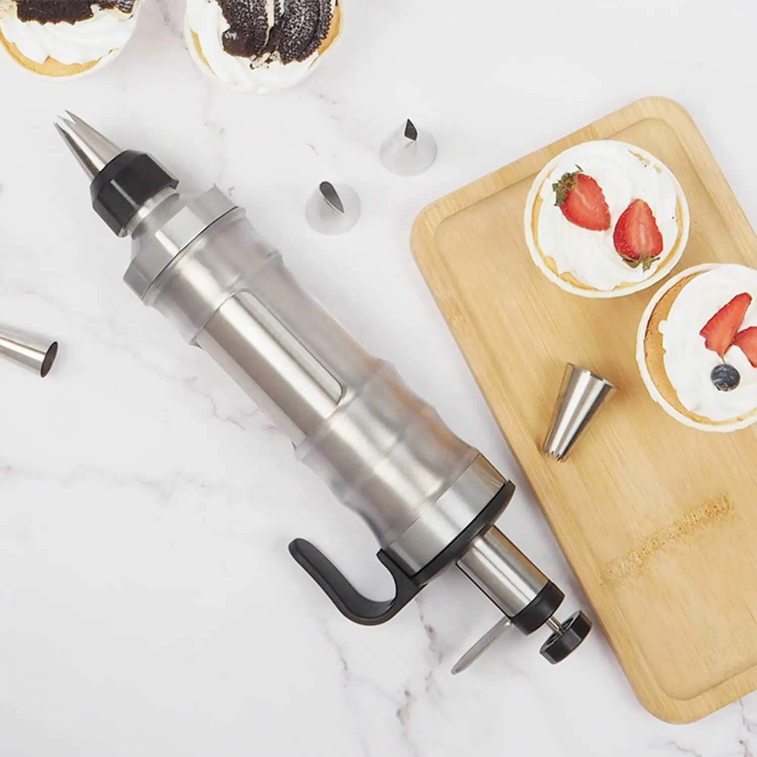 Alat Dapur Baking Pastry Cupcake Frosting Mengisi Injector Icing Alat Dekorasi Dessert Syringe Kit