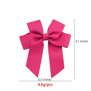 3.5 inç amigo kurdelesi bebek kız saç klipleri çift katmanlı şerit Swallowtail yaylar hairkids çocuklar bebek tokalar saç aksesuarları - Product Image 3