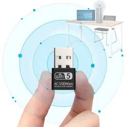 迷你无线网卡USB WiFi适配器以太网2.4G 5g双频Windows台式笔记本电脑WiFi天线接收器 - Product Image 4
