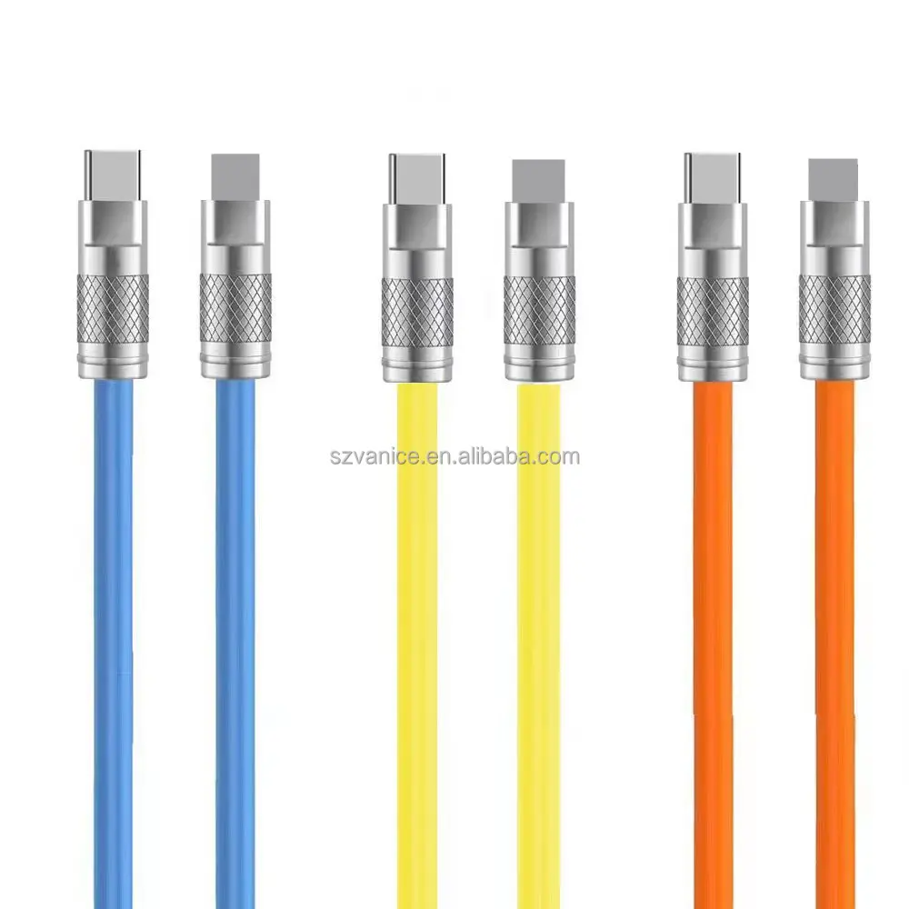 1.2m Liquid Silicone 20V 3A 60W USB-C Type-C Data cables PD USB Type C Fast Charging cable