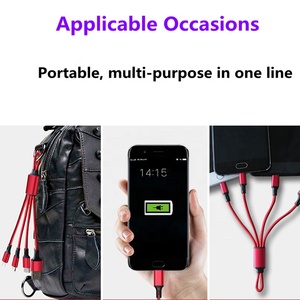 ショートナイロン編組キーチェーン3 in 1データケーブルマイクロUSBタイプC iPhone用Huawei Android用高速充電パワーバンクデータコード - Product Image 6