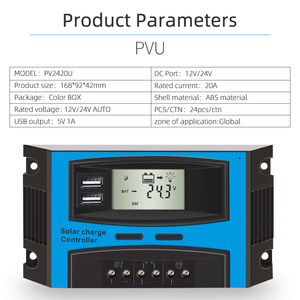 Оптовая Продажа с фабрики 20A 12V 24V Auto PWM контроллер солнечного заряда светодиодный дисплей уличный светильник контроллер освещения - Product Image 4