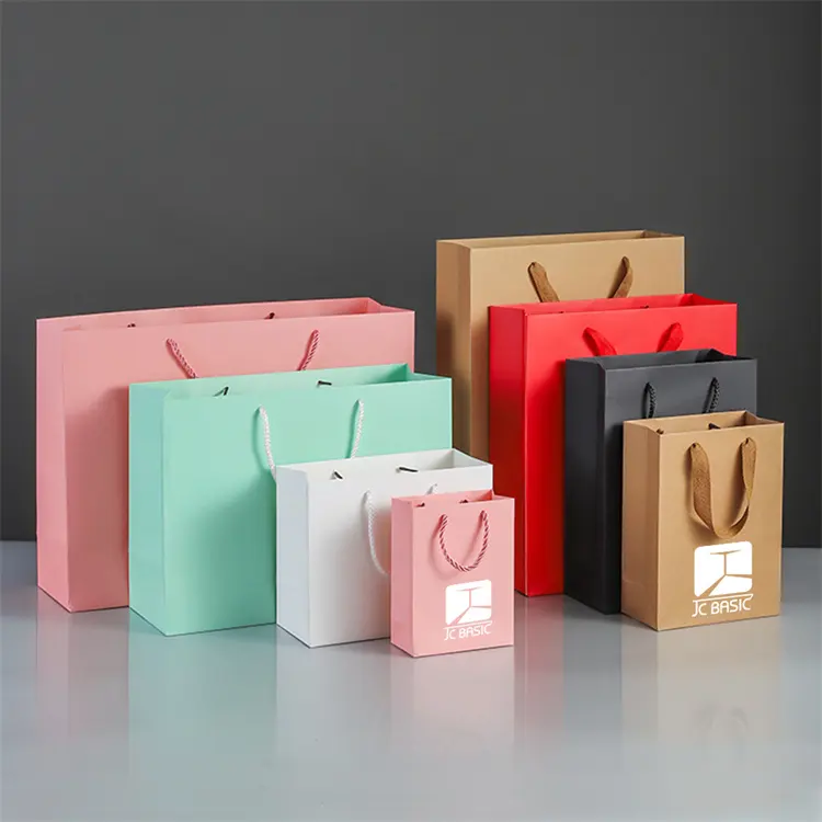 Wholesale Custom Logo Reusable Waterproof Brown Craft Kraft Paper Shopping Gift Packaging Bags With Handles