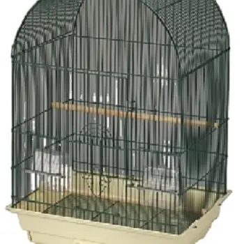 Gabbia per uccelli canarino rotonda in metallo di ferro stile unico all'ingrosso per gabbie per pappagalli al coperto da giardino per la casa dell'ufficio in vendita