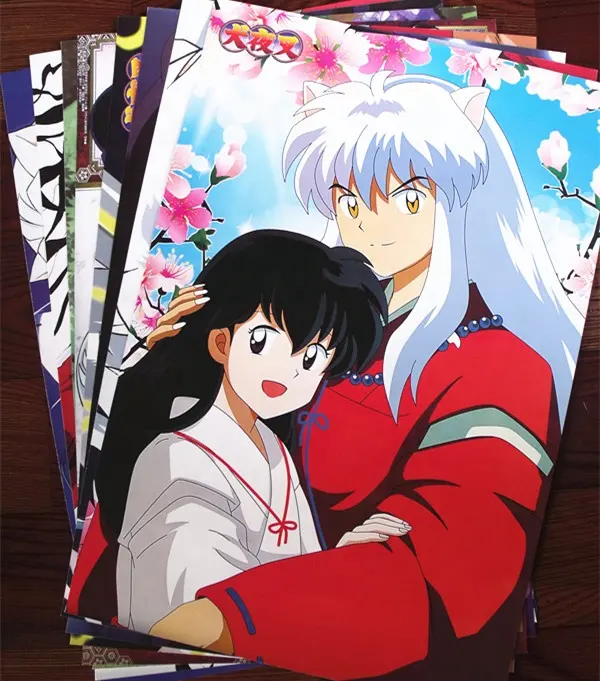 Inuyasha-figuras de Anime de Inuyasha Moneca, Miroku, Sango, Kikyou, carteles de 42x29cm para paredes, 8 Uds., envío gratis