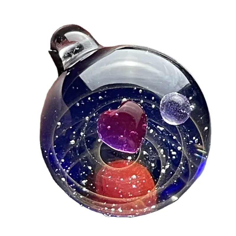 रचनात्मक उपहार ग्लास क्रिस्टल गेंद ब्रह्मांड तारों से आकाश आकाशगंगा हार लटकन बच्चों गहने लकड़ी मनका श्रृंखला