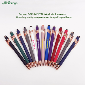 Khuyến Mại Biểu Tượng Tùy Chỉnh Cao Su Bóng Bút Stylus Hải Quân Màu Xanh Rose Gold Kim Loại Bút Bút Màu Đen Matt Cao Su Bi - Product Image 6