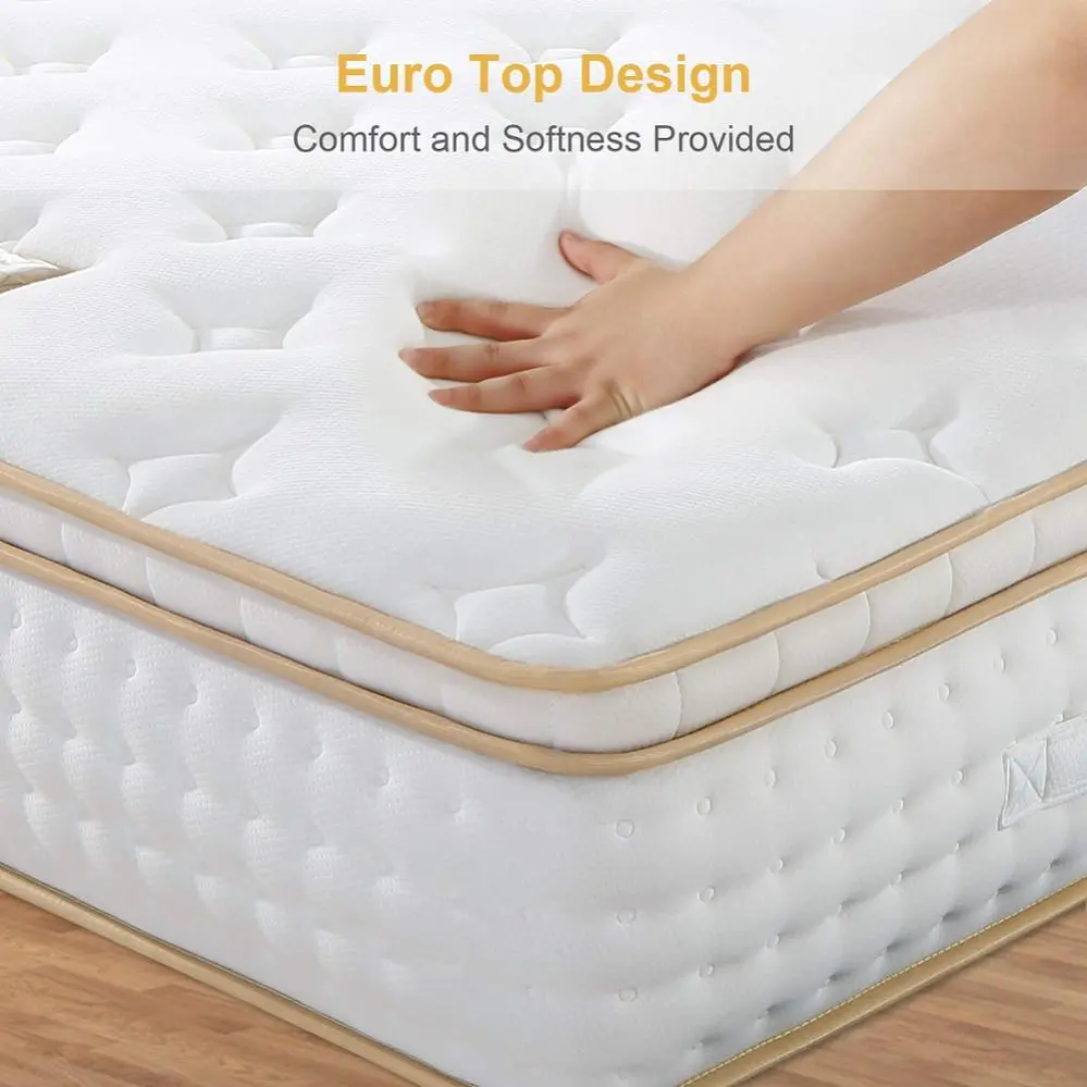 Euro Top materasso ignifugo UK letto Queen King Size tessuto lattice Memory Foam Hotel Roll Up materassi A molle Bonnell In una scatola